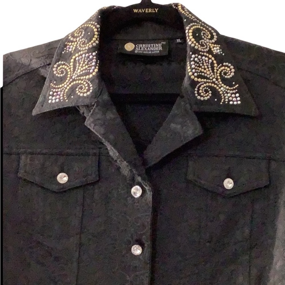 Christine Alexander Black Rhinestone Jacket - Picture 4 of 13